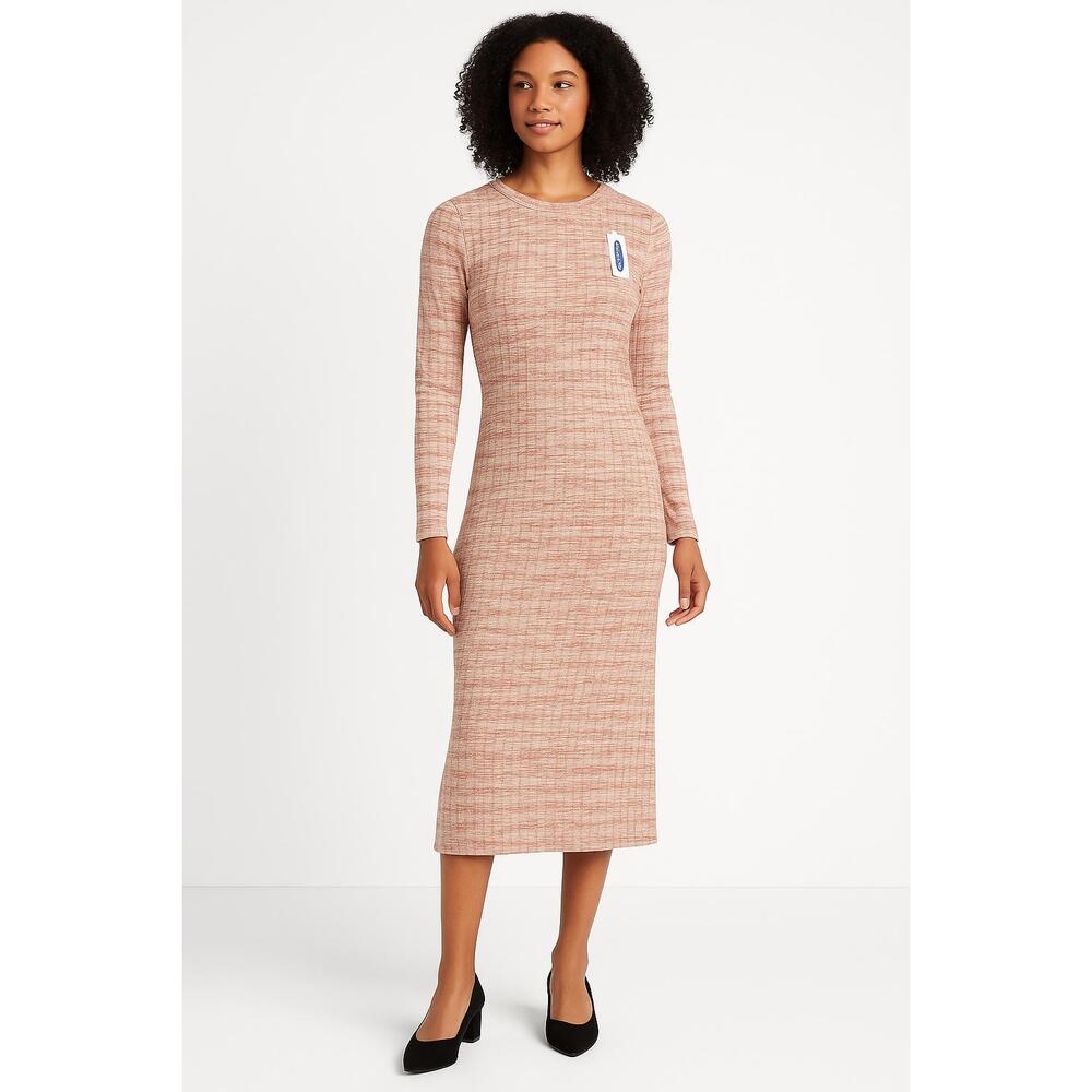 NWT Old Navy Heathered Pattern Crew Neck Maxi Length Dress Length Medium